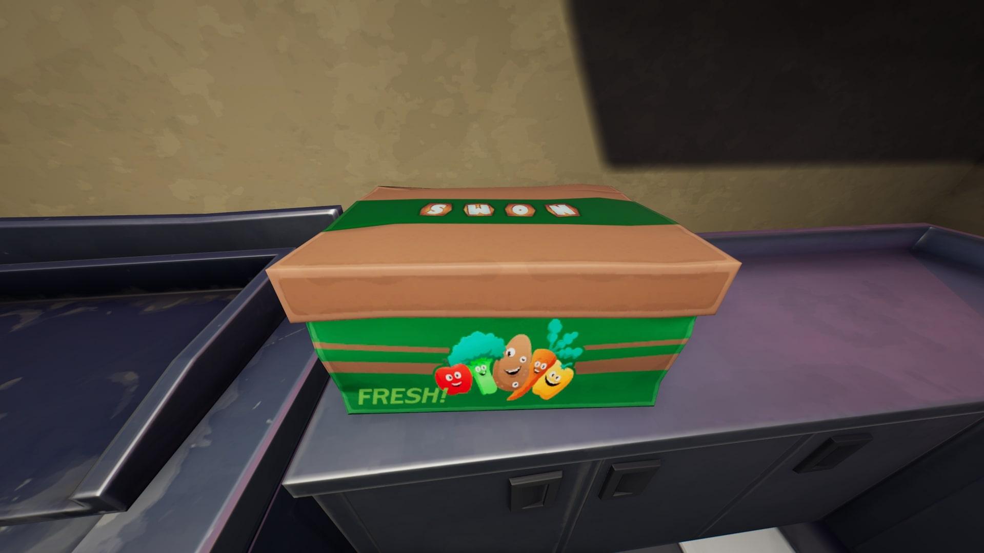 A Produce Box on a table in 'Fortnite' 