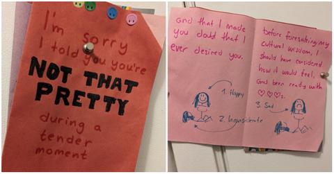 apology card for saying partner wasn't pretty enough