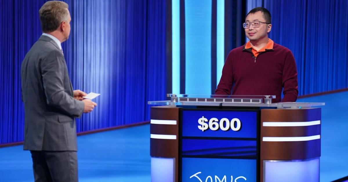 Jamie Ding talks to Ken Jennings on Jeopardy!.