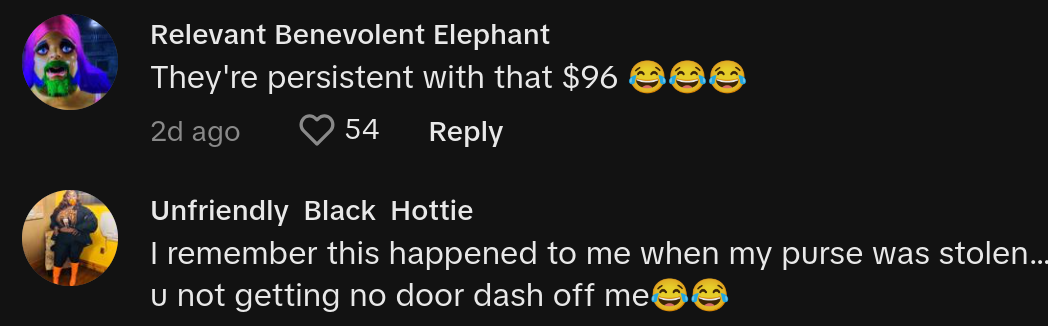 credit card doordash theft