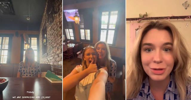 Emily surprising Madelyn with donations from TikTok