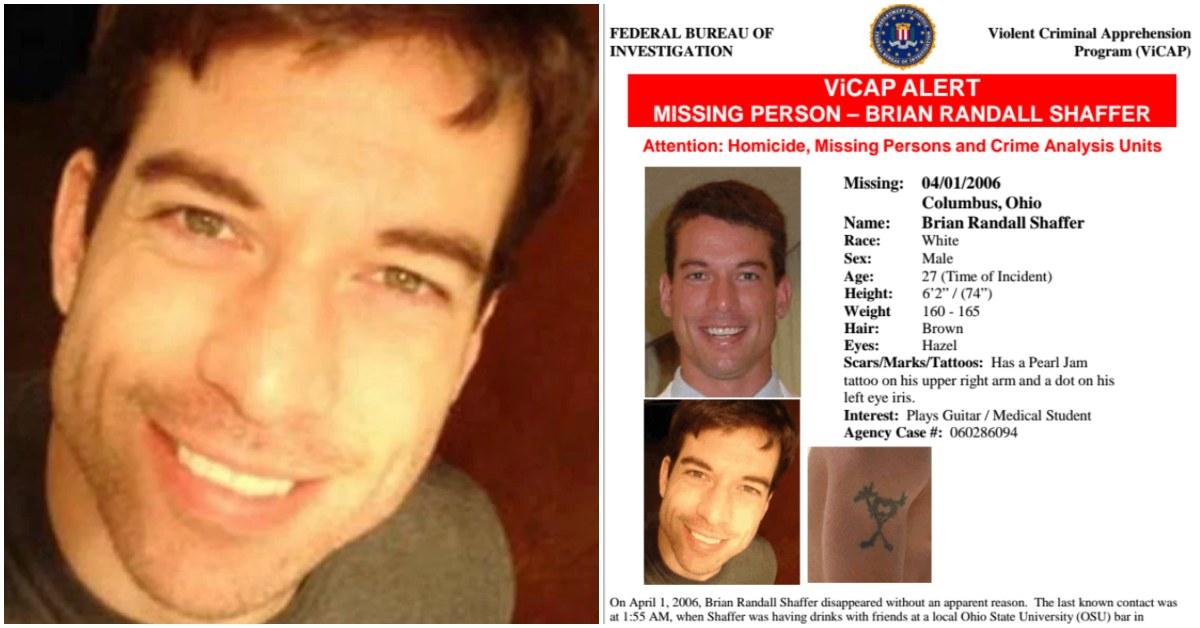 Brian Shaffer missing person poster.