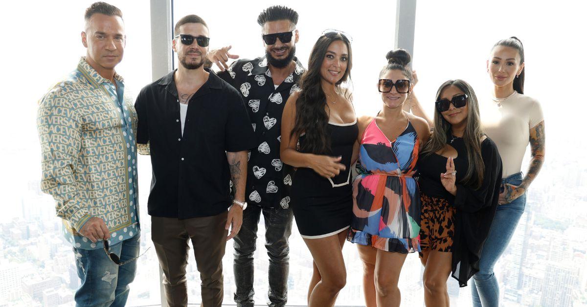 Cast members from 'Jersey Shore' visit The Empire State Building on August 3, 2023 in New York City