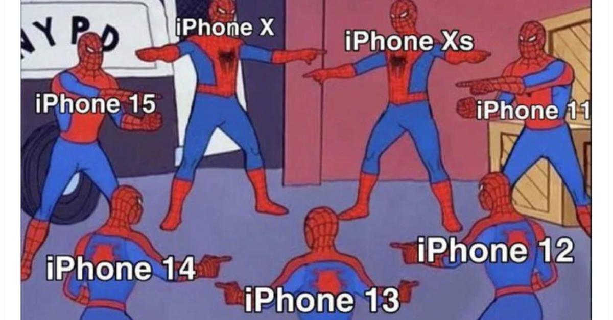 iPhone meme with Spiderman