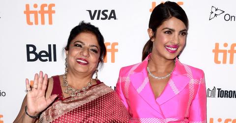 Madhu Chopra (L) and Priyanka Chopra attend the 'Pahuna: The Little Visitors' premiere d