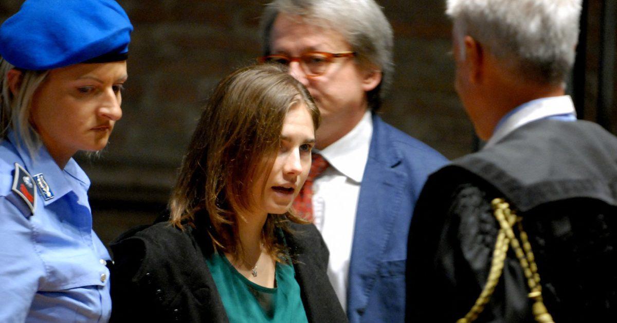 Amanda Knox during court in Italy.