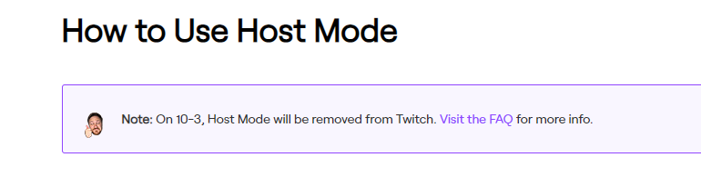 Host mode on Twitch
