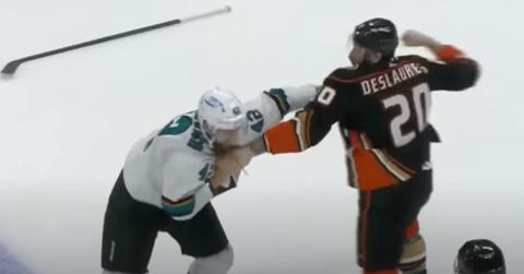 A Fight During a Hockey Game