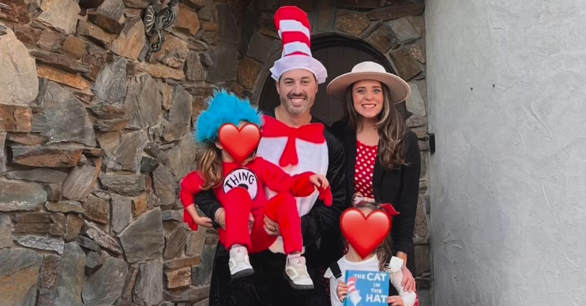 Jinger Duggar Vuolo, her husband, Jeremy Vuolo, and their two daughters on Halloween 2024.