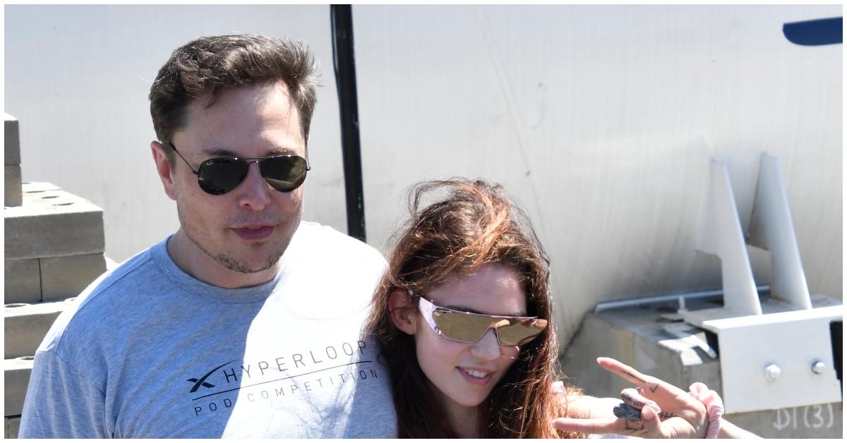 (l-r): Elon Musk and Grimes together before their 2022 split.