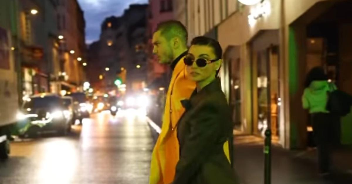 (l-r): Brandon Good and Bronwyn Newport walking in Paris