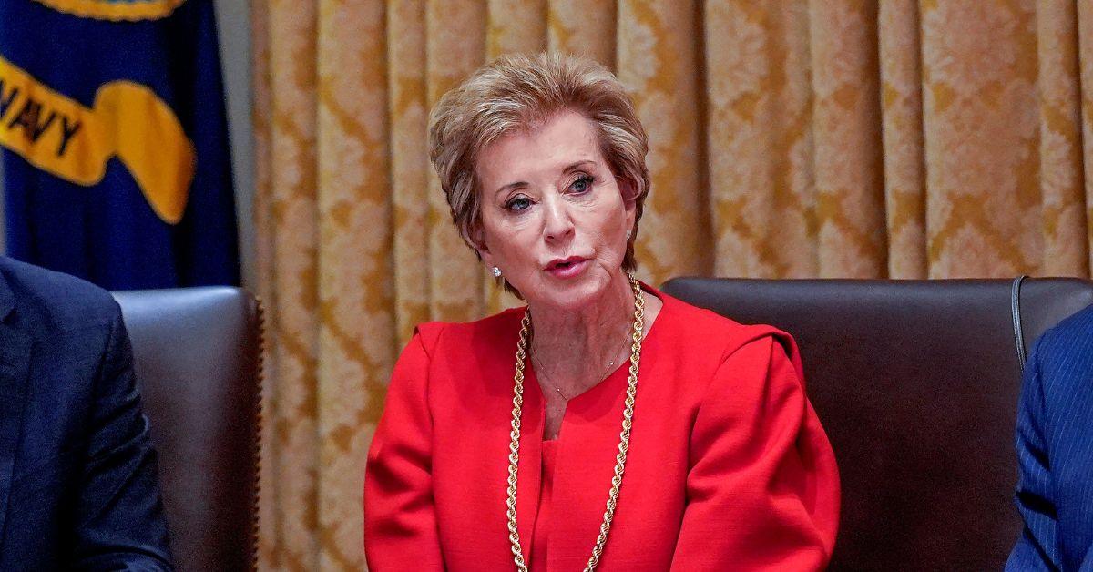 Secretary of Education Linda McMahon during a cabinet meeting. 