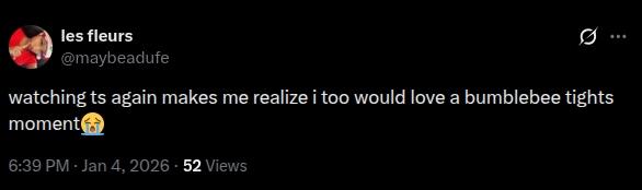 An X post about bumblebee tights.