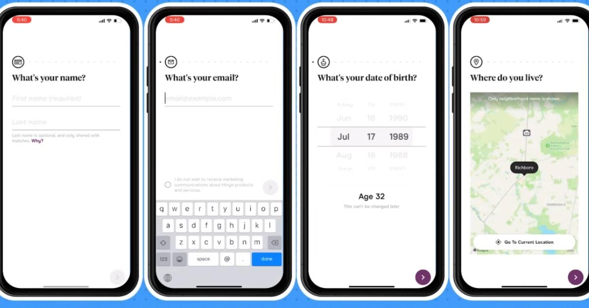 Hinge setup pages