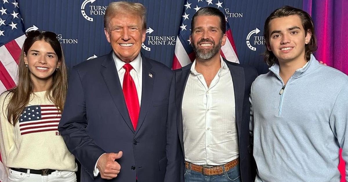 Kai Madison Trump with Donald Trump Sr., Donald Trump Jr., and her brother