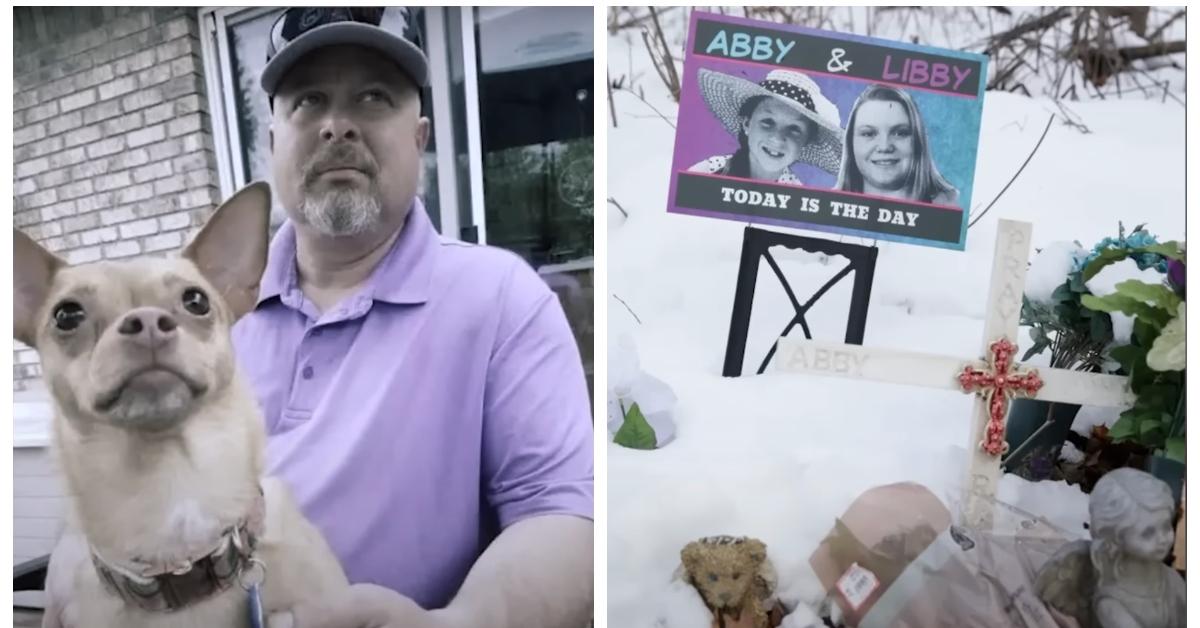 (L-R): Richard Allen with his dog; spot where Abby Williams and 14-year-old Libby German were killed