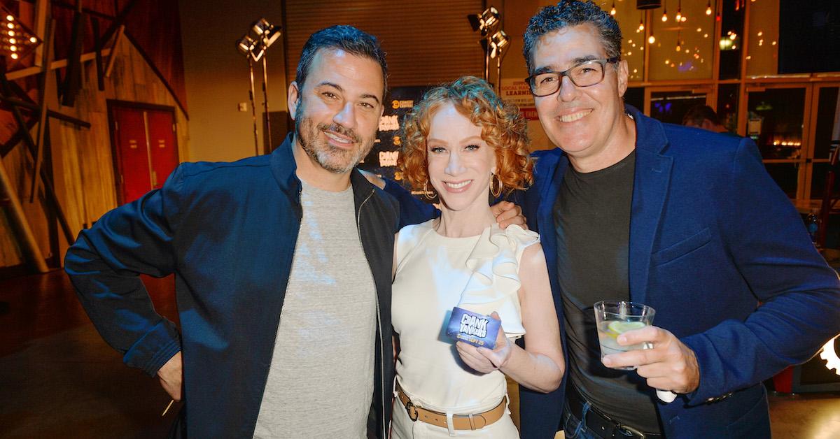 Jimmy Kimmel, Kathy Griffin, and Adam Carolla attend 'Crank Yankers' 2019 Premiere Party at Two Bit Circus on Sept. 24, 2019 in Los Angeles