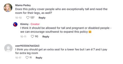 Southwest's Customer of Size Policy Excludes Tall People