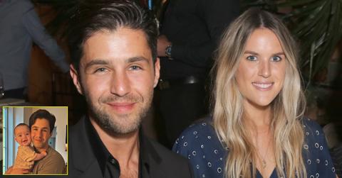 Josh Peck and his wife Paige (Insert: Josh and son Shai)