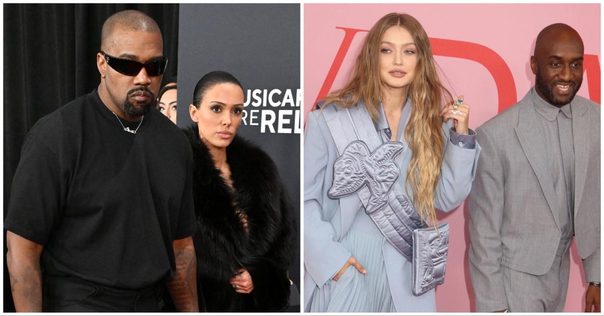Kanye West and Bianca Censori attend the 67th Annual Grammy Awards; Gigi Hadid and Virgil Abloh at the 2019 CFDA Fashion Awards.