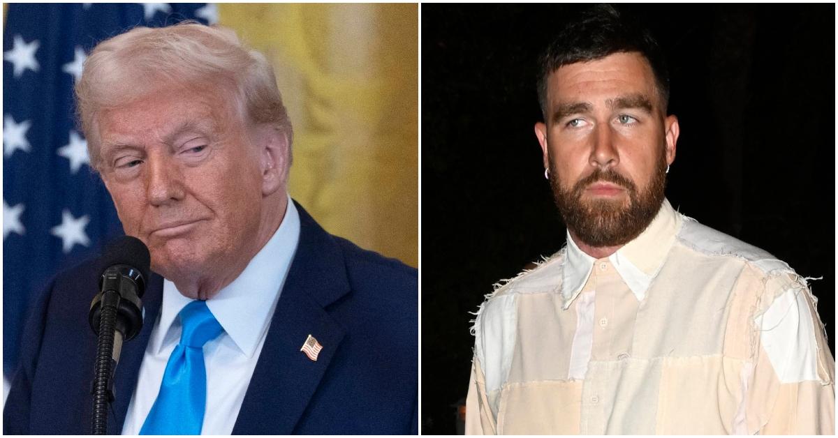 Donald Trump and Travis Kelce attending separate events.