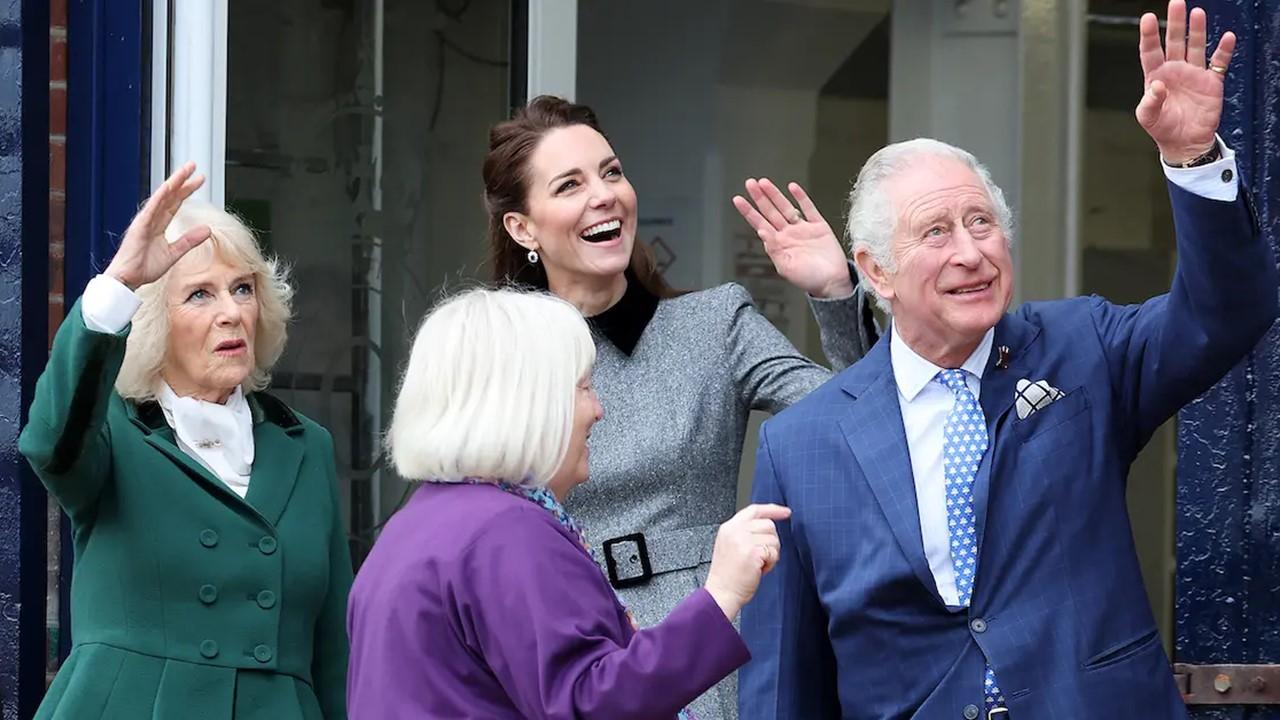 King Charles, Camilla, and Kate Middleton on Feb. 3, 2022, in London