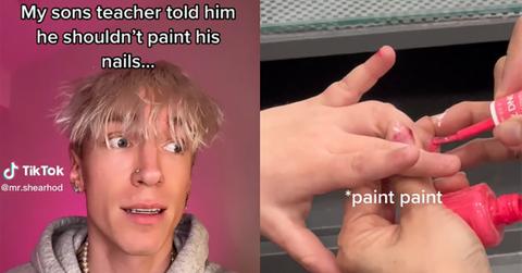 A dad on TikTok was mad that his son's teacher said not to get his nails done