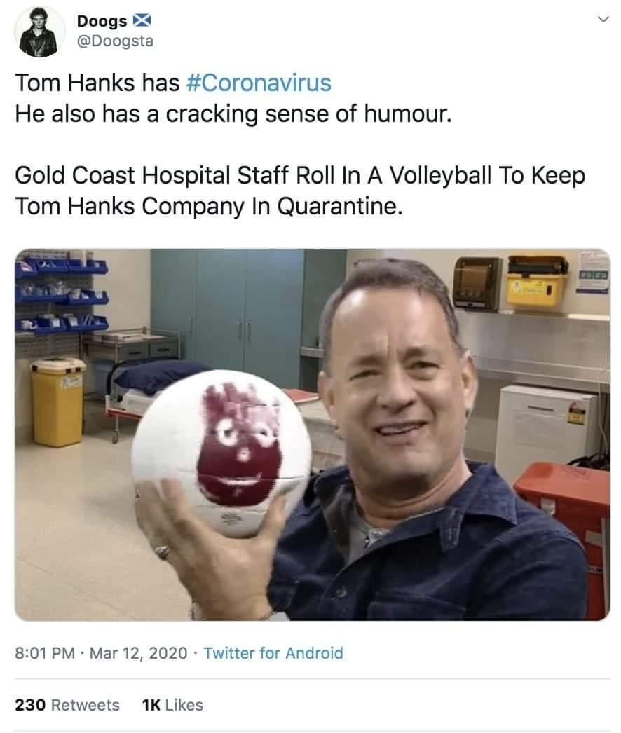 tom hanks wilson coronavirus