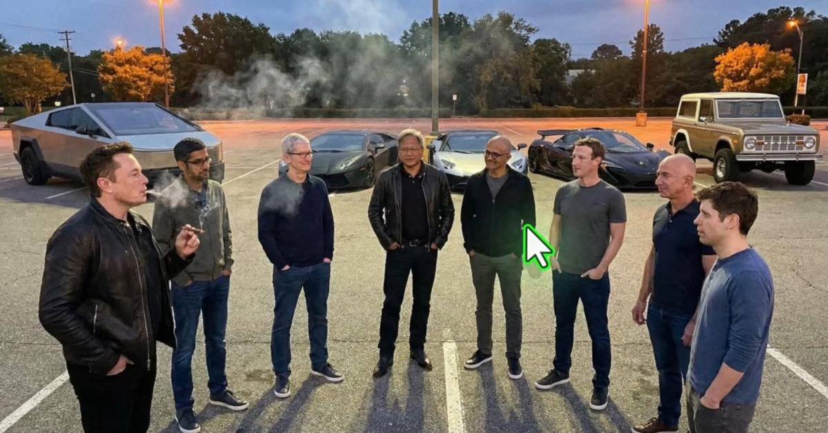 AI Image Of Billionaires Chatting in Parking Lot Goes Viral