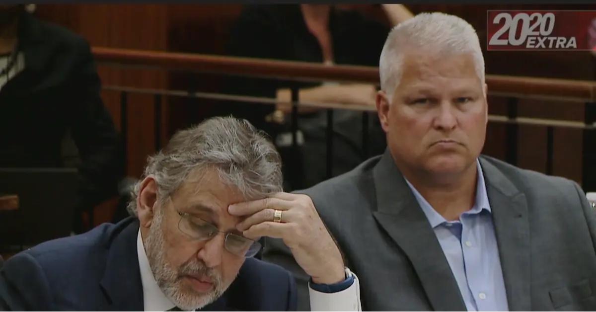 David Temple (right) sitting in court.