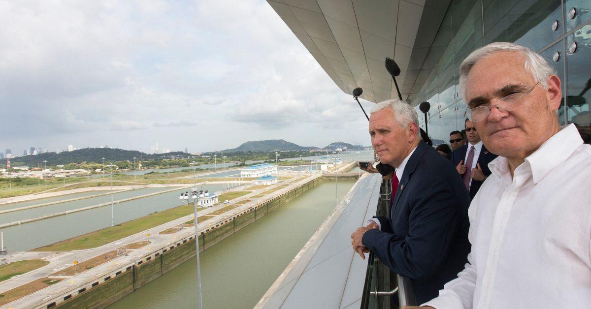 Mike Pence at the Panama Canal in 2017. 