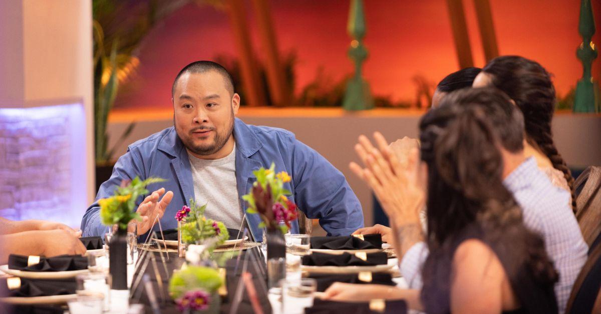 Chef and 'Secret Chef' executive producer David Chang speaking with Season 1 contestants