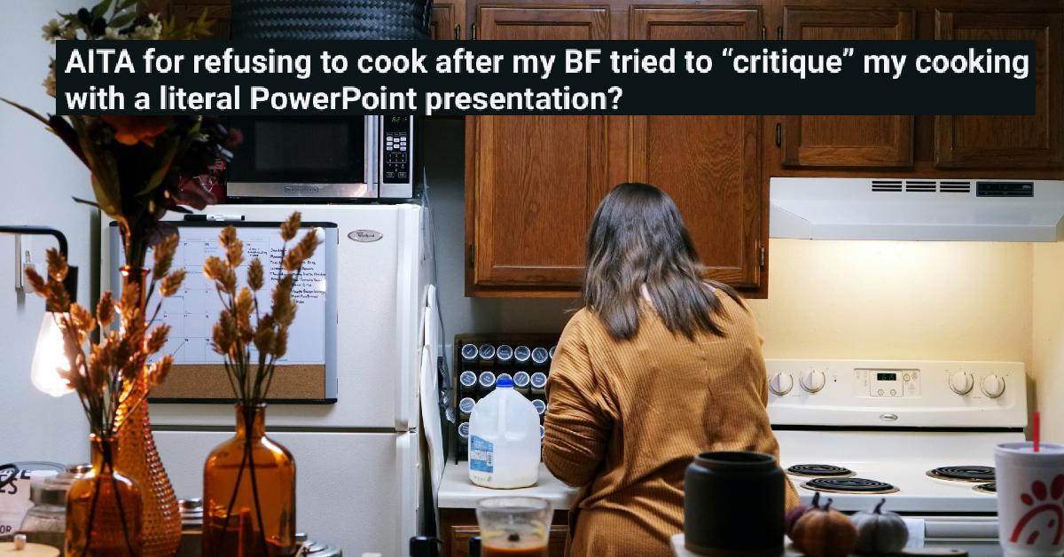 Woman Says Boyfriend Made PowerPoint Criticizing Her Cooking