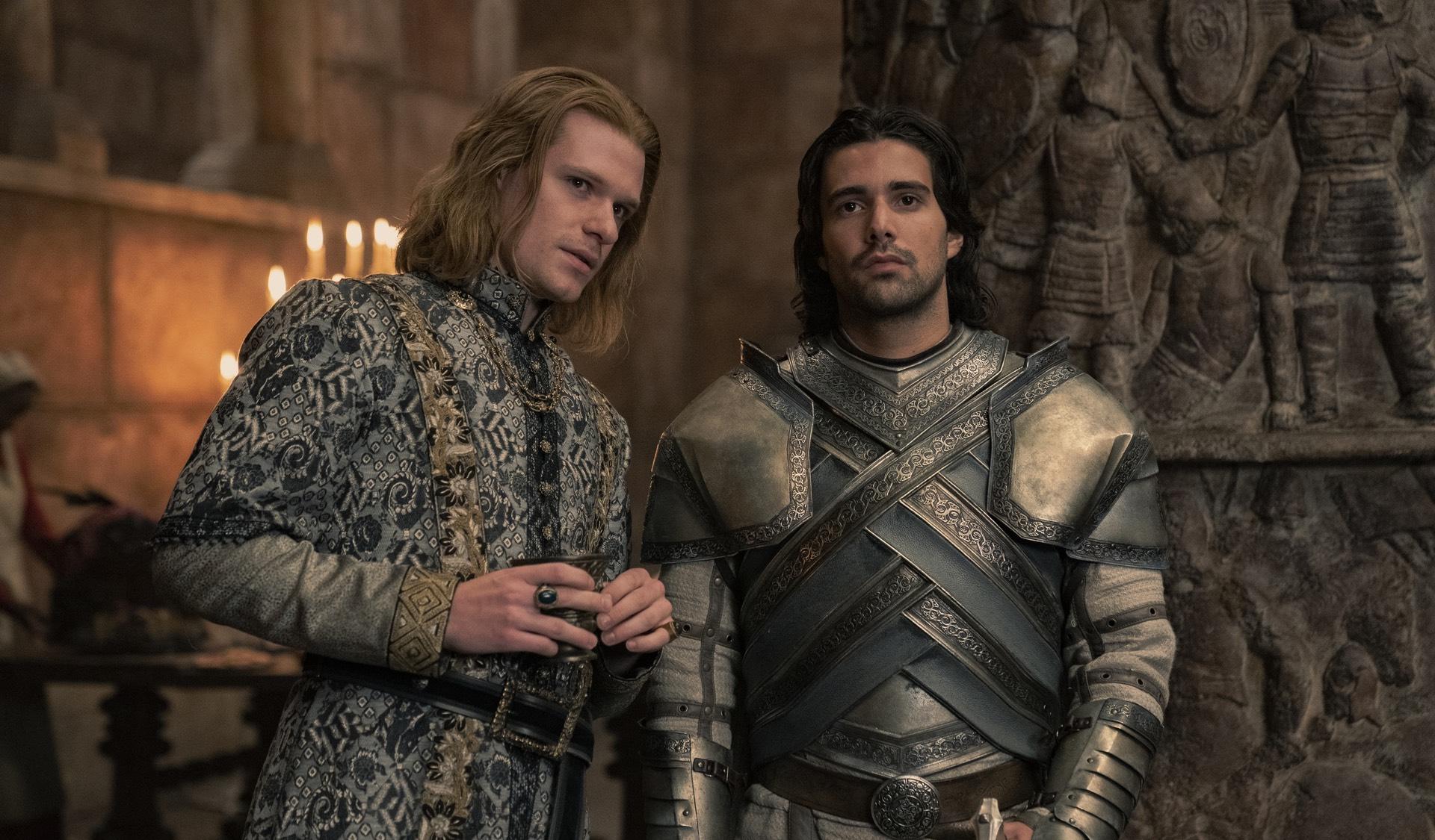 Ser Joffrey Lonmouth and Ser Criston Cole in 'House of the Dragon.'