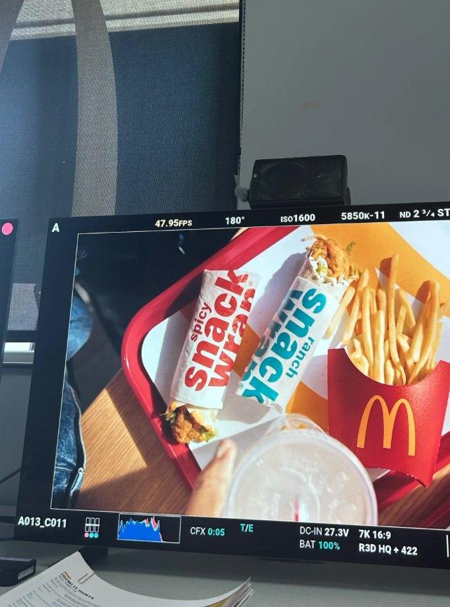 Behind-the-scenes look at how the new Snack Wrap combo will look.