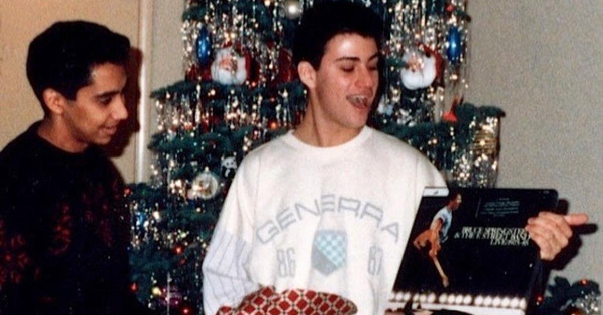 Cleto Escobedo with Jimmy Kimmel on Christmas as teenagers.