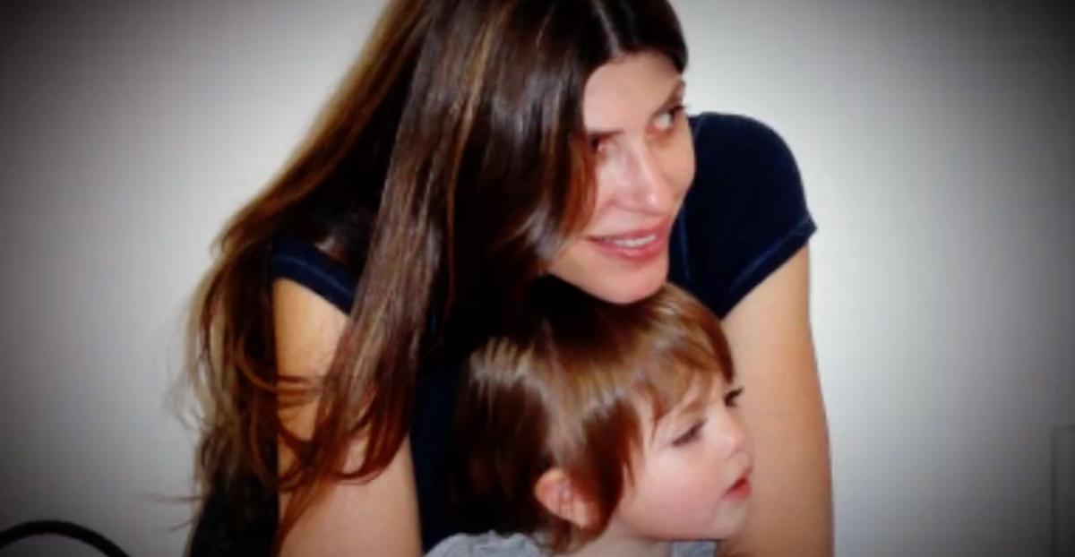 Jennifer Dulos with one of her children