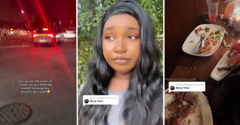 A waitress called police when a party left without paying their tab