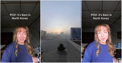 TikToker lets viewers listen to the morning music playing through North Korea in the morning.