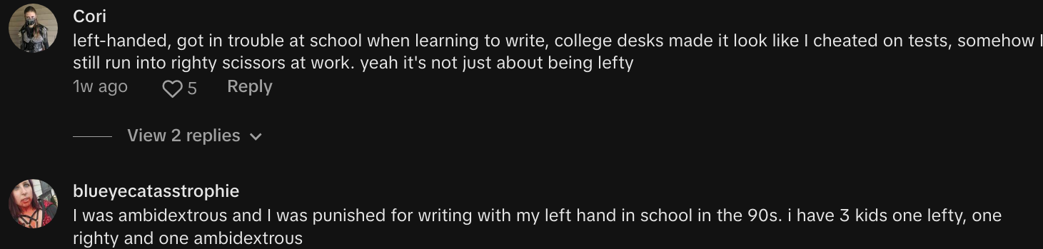 being left handed illegal