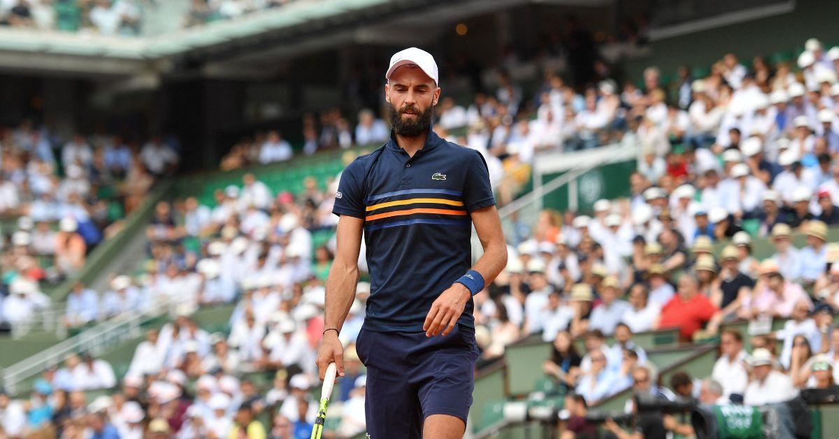 Benoit Paire playing in the French Open in 2018.