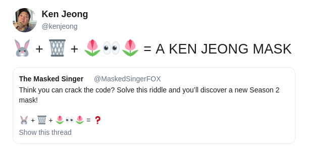 masked singer  tweet