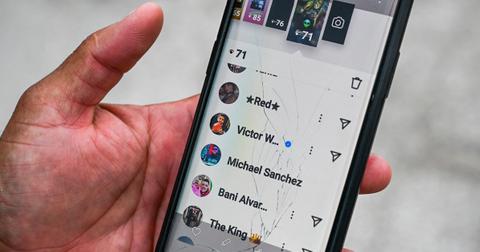 Instagram DMs and a story on a man's ohone