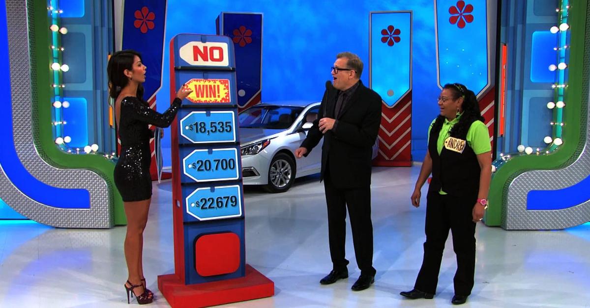 A 'Price is Right' contestant getting a lucky break.