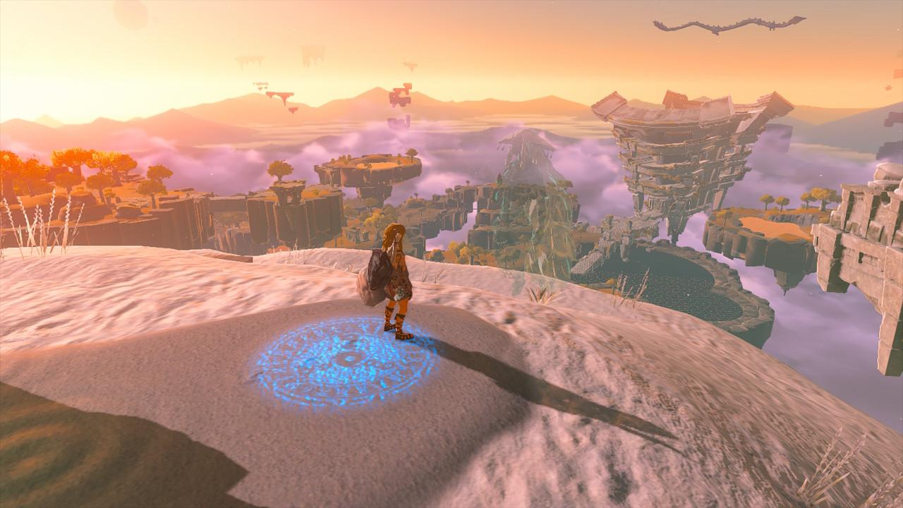 Link standing in a snowy region in Tears of the Kingdom.