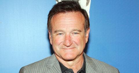 Robin Williams arrives at the premiere of "Monty Python's Spamalot" at The Grail Theater.