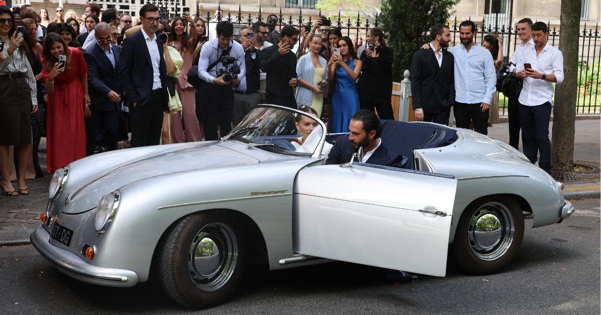 Thylane Blondeau and Ben Attal get arrive for their wedding ceremony