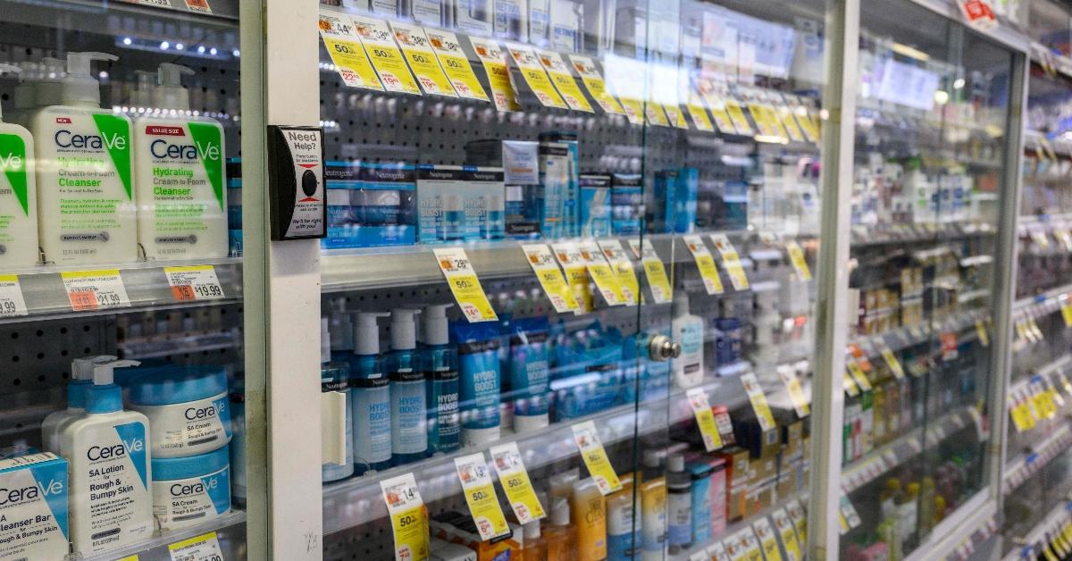 Items locked up at a Duane Reade drugstore