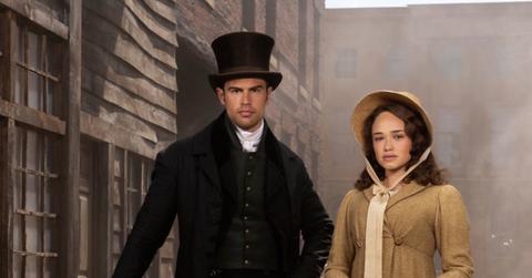Theo James as Sidney Parker and Rose Williams as Charlotte Heywood