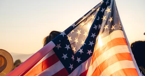 people with american flag